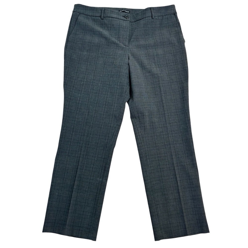 Hilary Radley Grey Plaid High Waist Straight Dress Pants 16 X 30 NWOT - Picture 3 of 12